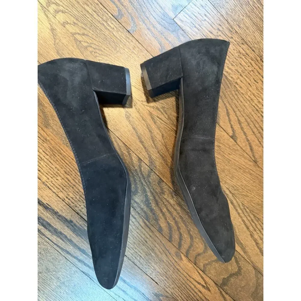 Ara Black Block Heel Pumps Suede size US Sz 10 style NEW